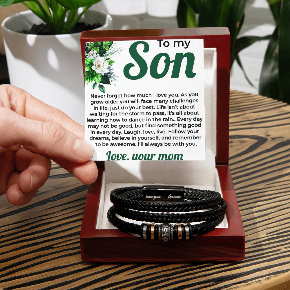 To My Lovely Boy | Infinite Love Bracelet Gift from Mom to Son | Perfect Gift For Any Occasion
