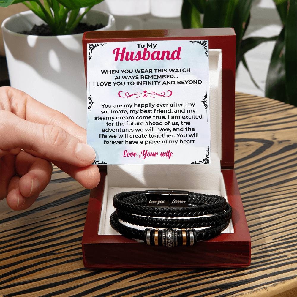 To My Husband | Infinite Bracelet Gift | Timeless Jewelry for Him | Gift from Wife to Husband