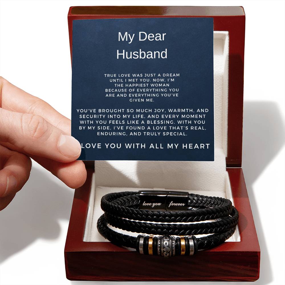 My Dear Husband | Infinite Bracelet Gift | Elegant Keepsake for Love | Gift from Wife to Husband