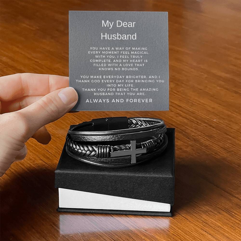 To My Man | Cross Bracelet | Unique Faith-Inspired Gift | Gift from Wife to Husband