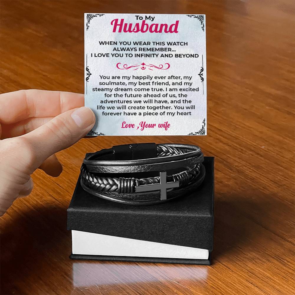 To My Husband | Cross Bracelet Gift | Timeless Jewelry for Him | Gift from Wife to Husband