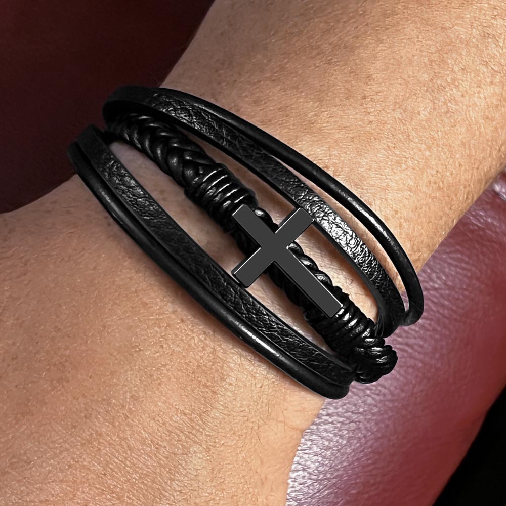 To My Lovely Boy | Cross Bracelet from Mom to Son | Perfect Gift for Birthday, Holiday, or Graduation