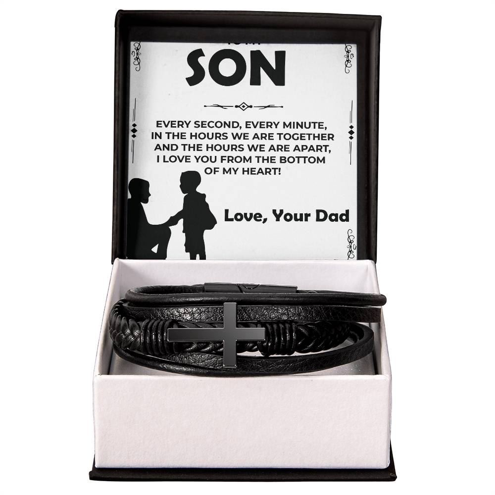 Dear Son | Cross Bracelet Gift for Son | Sentimental Jewelry from Dad to Son
