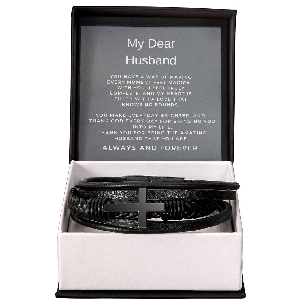 To My Man | Cross Bracelet | Unique Faith-Inspired Gift | Gift from Wife to Husband