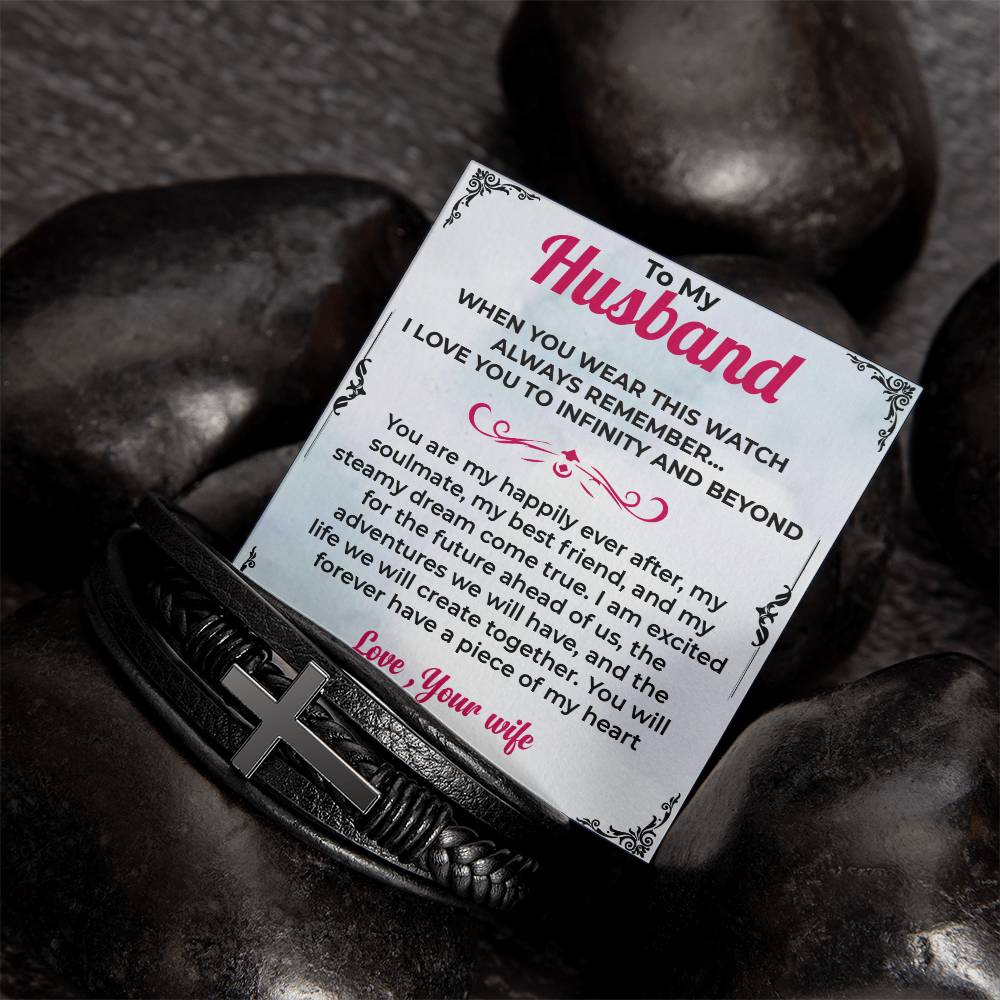 To My Husband | Cross Bracelet Gift | Timeless Jewelry for Him | Gift from Wife to Husband