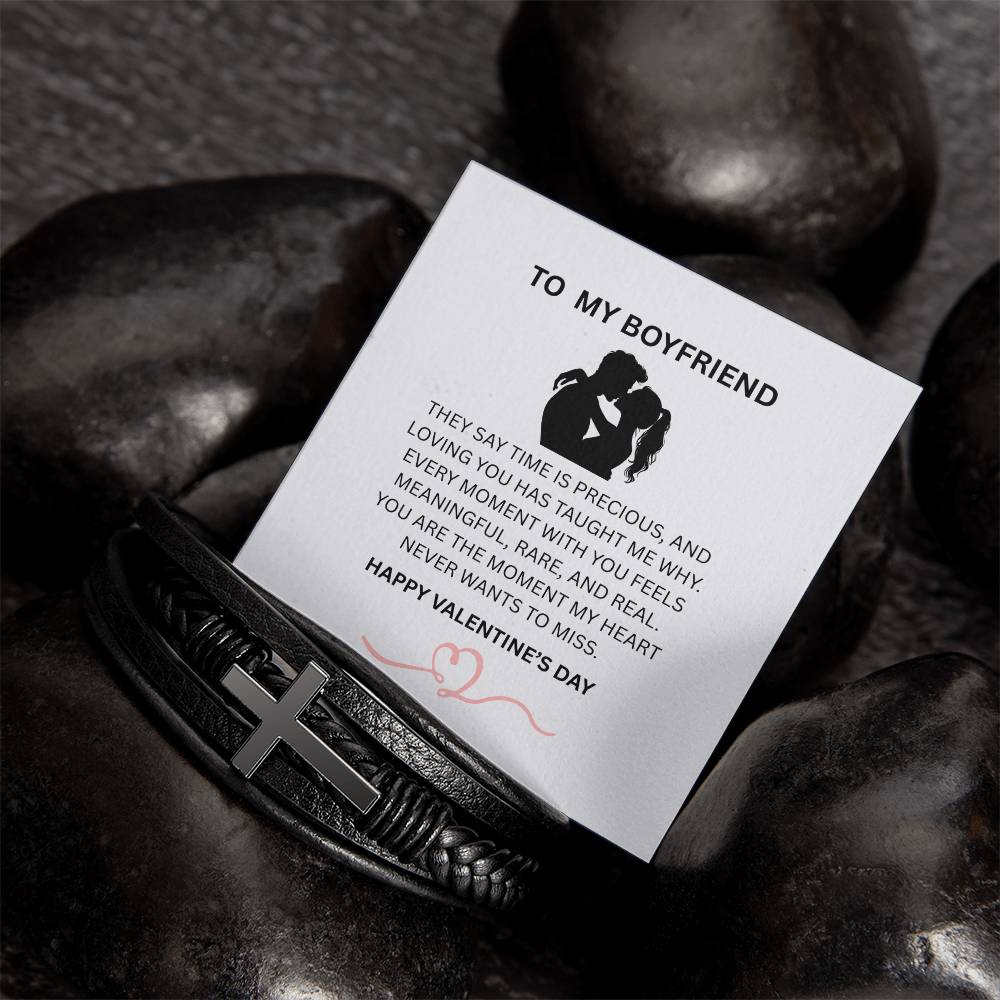 Leather Cross Bracelet – Valentine’s Gift for My Boyfriend