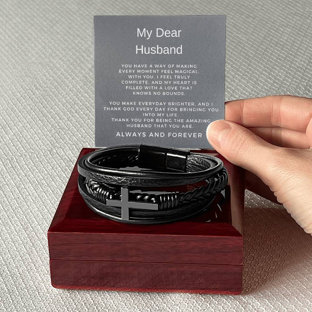 To My Man | Cross Bracelet | Unique Faith-Inspired Gift | Gift from Wife to Husband