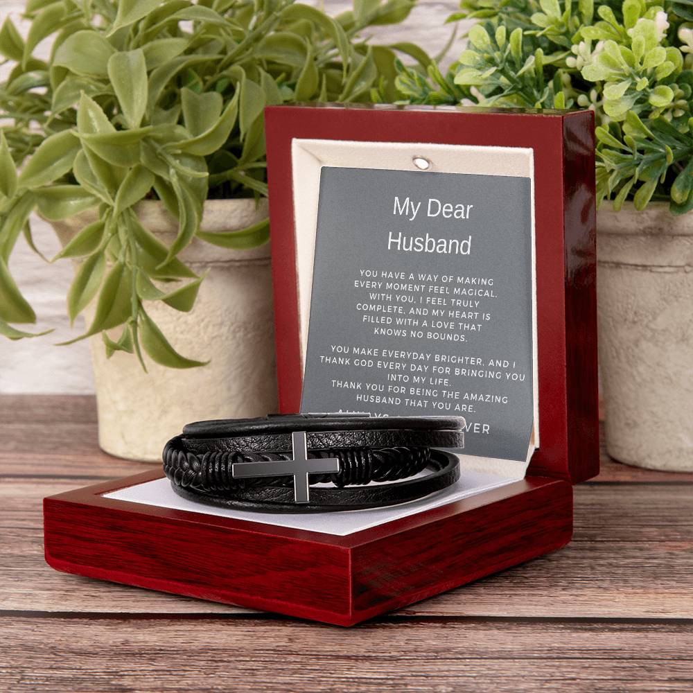 To My Man | Cross Bracelet | Unique Faith-Inspired Gift | Gift from Wife to Husband