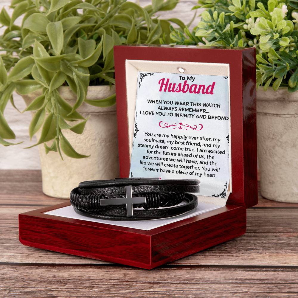 To My Husband | Cross Bracelet Gift | Timeless Jewelry for Him | Gift from Wife to Husband