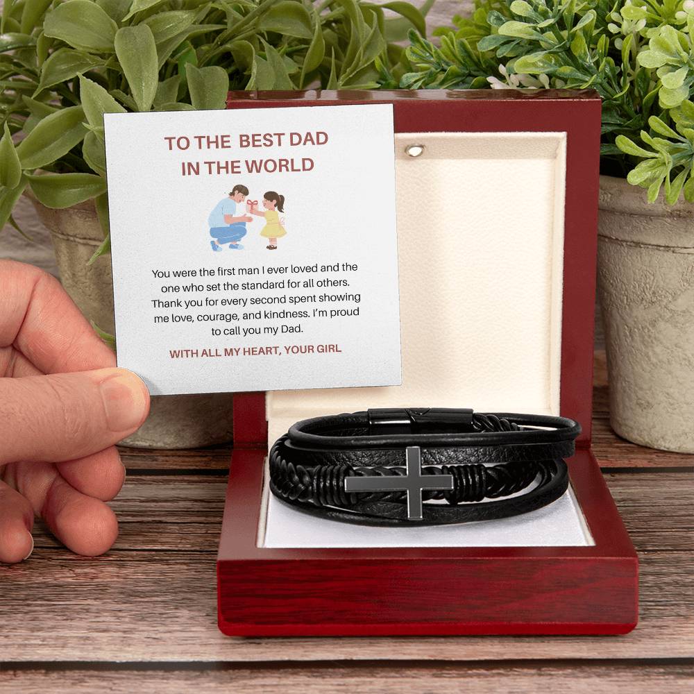 To My Dad – The First Man I Ever Loved | Heartfelt Bracelet Gift for Dad from Daughter