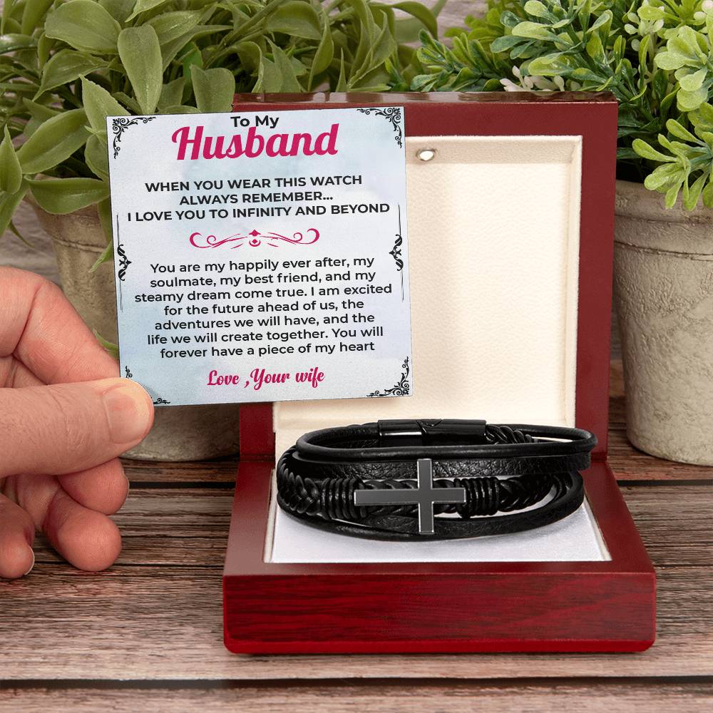 To My Husband | Cross Bracelet Gift | Timeless Jewelry for Him | Gift from Wife to Husband