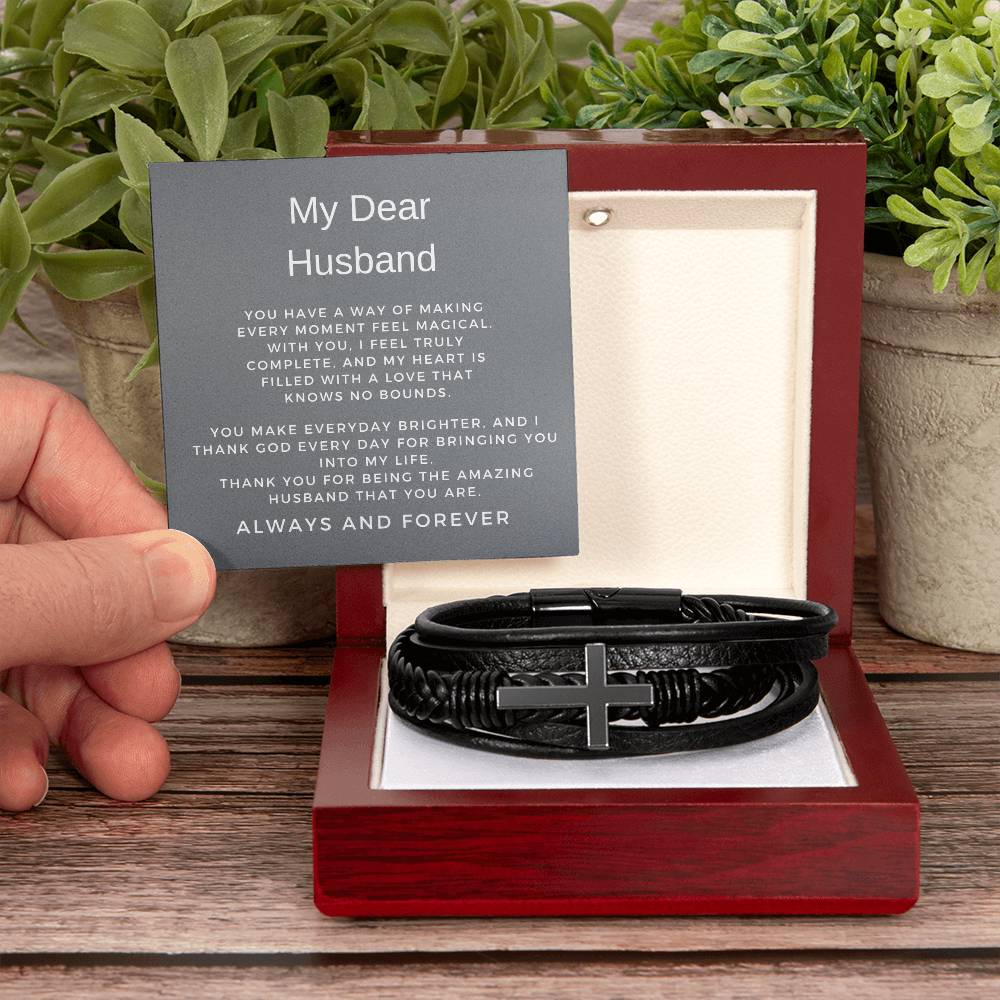 To My Man | Cross Bracelet | Unique Faith-Inspired Gift | Gift from Wife to Husband