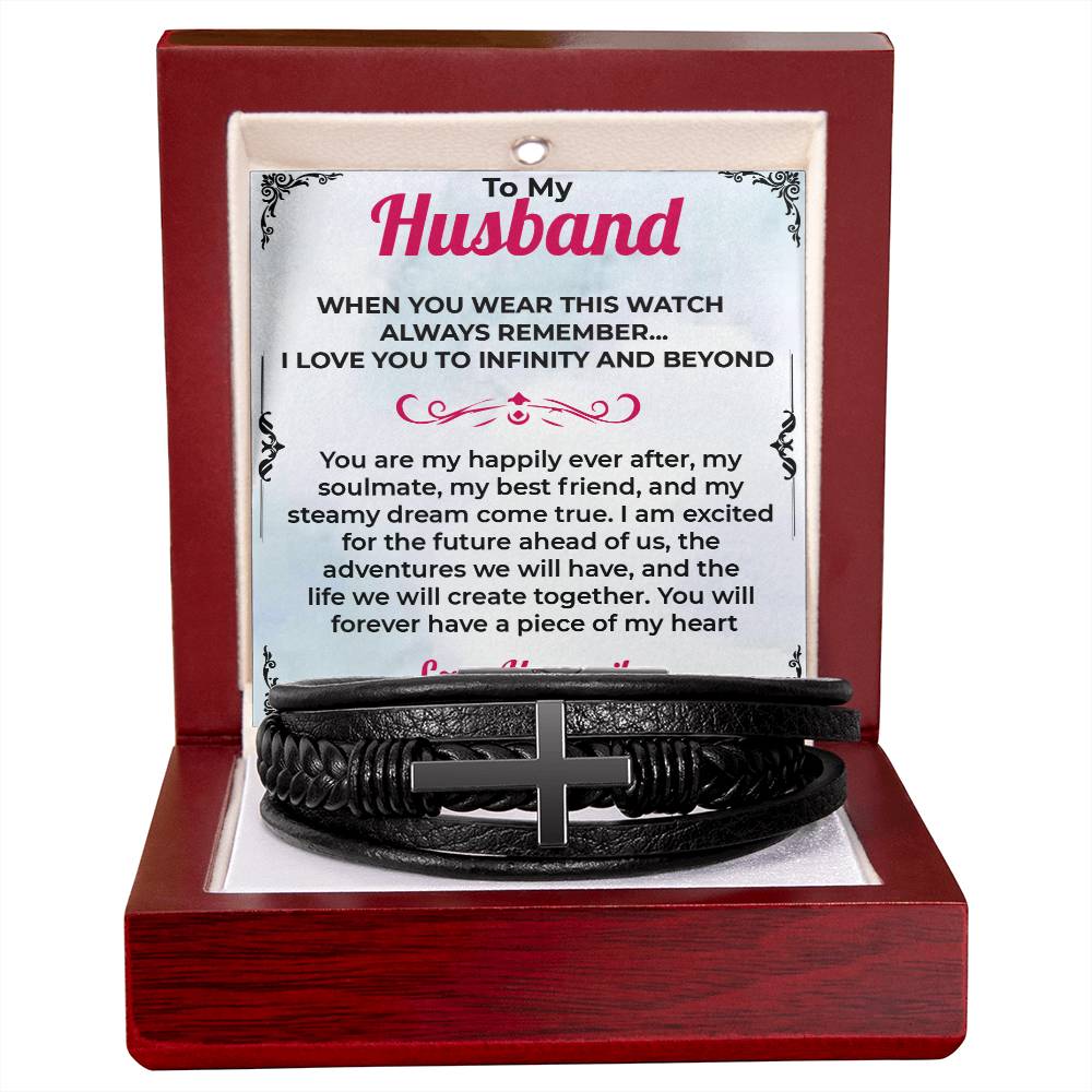 To My Husband | Cross Bracelet Gift | Timeless Jewelry for Him | Gift from Wife to Husband