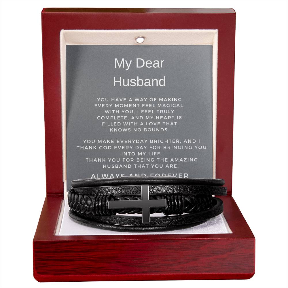 To My Man | Cross Bracelet | Unique Faith-Inspired Gift | Gift from Wife to Husband