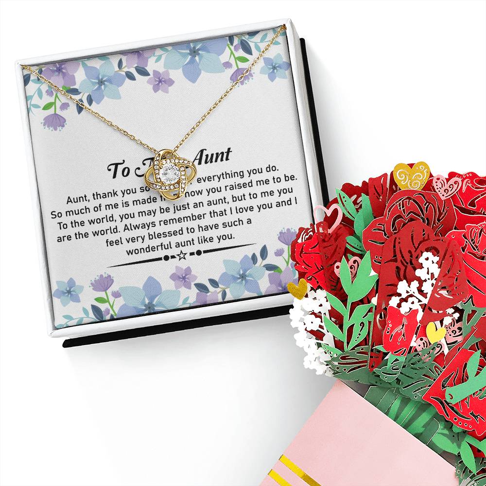 To My Amazing Aunt Heartfelt Necklace and Flower Bouquet Gift Bundle | With Deepest Gratitude - SOUVMOUR