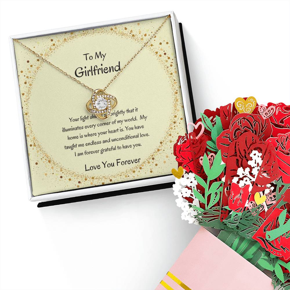 Gift for Her | Love Knot Necklace and Flower Bouquet Bundle - SOUVMOUR