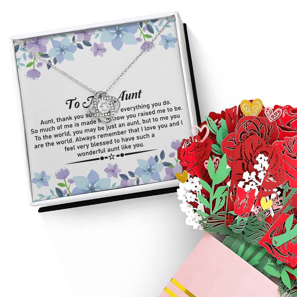 To My Amazing Aunt Heartfelt Necklace and Flower Bouquet Gift Bundle | With Deepest Gratitude - SOUVMOUR