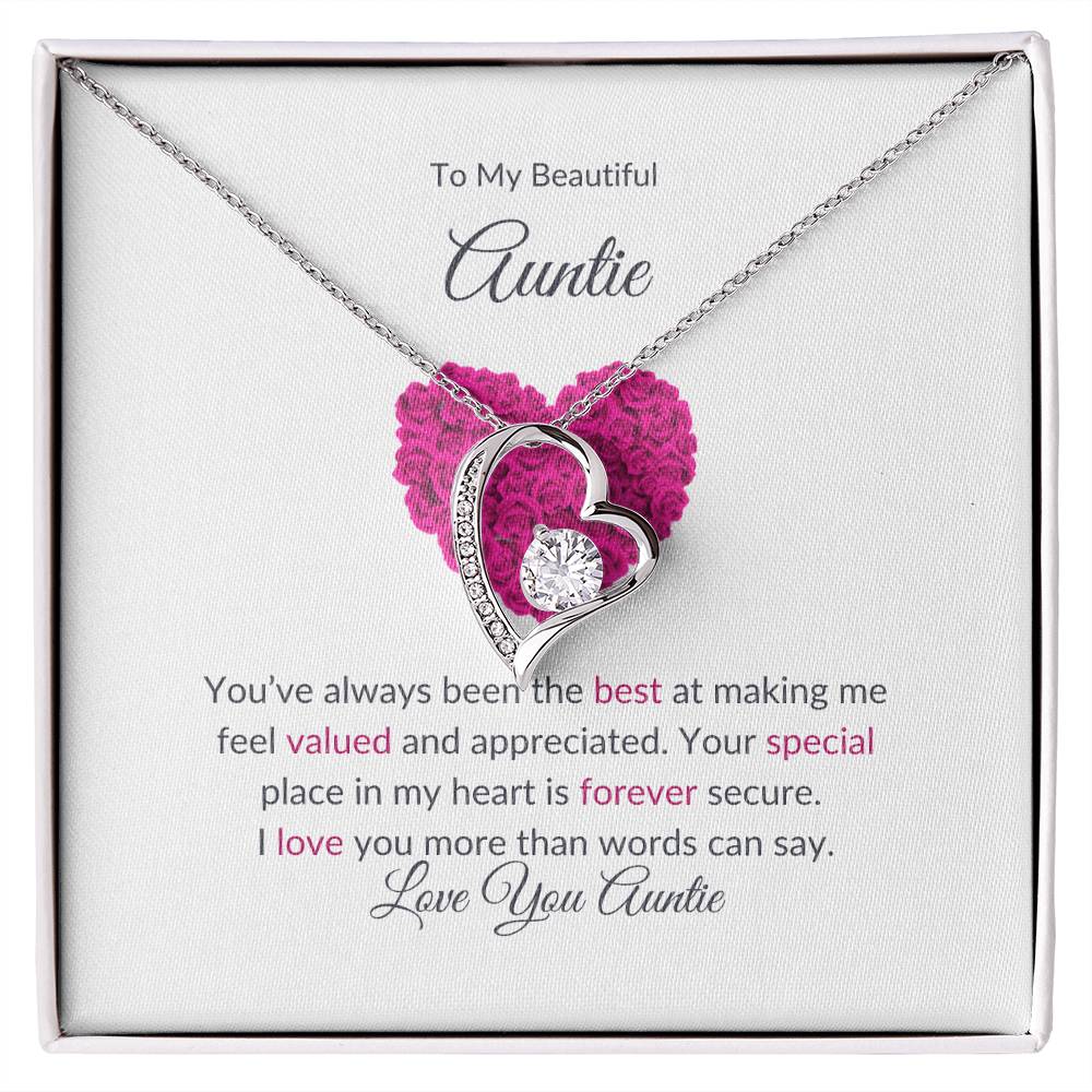 Classic Forever Love Knot Necklace and Lovely Flower Bouquet Gift Set For Special Aunt - SOUVMOUR