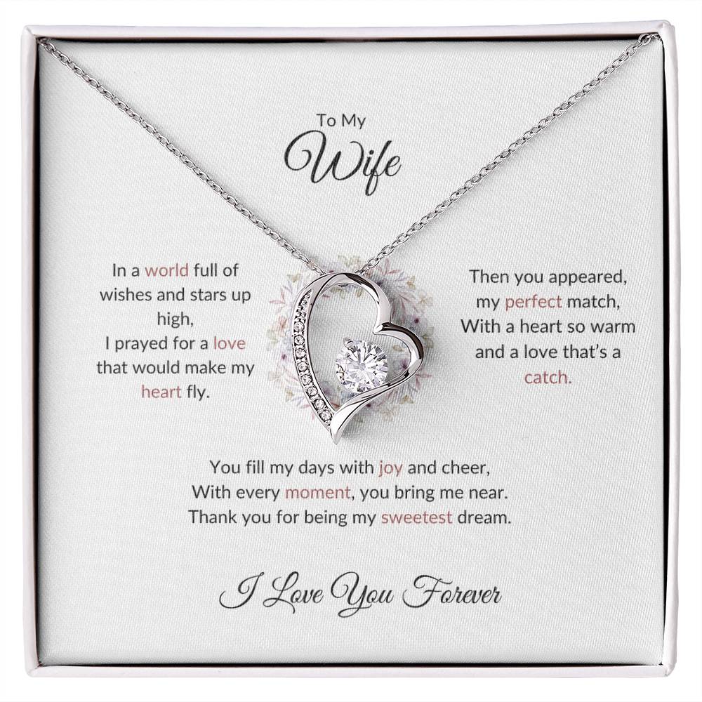 To My Wife, The Blessing I Prayed For - Forever Love Necklace & Flower Bouquet, Gift For Soulmate