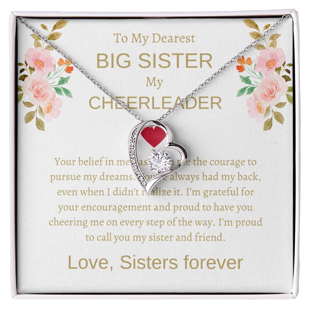 To My Dearest Big Sister – Forever Love Necklace & Flower Bouquet | A Precious Gift of Love and Gratitude