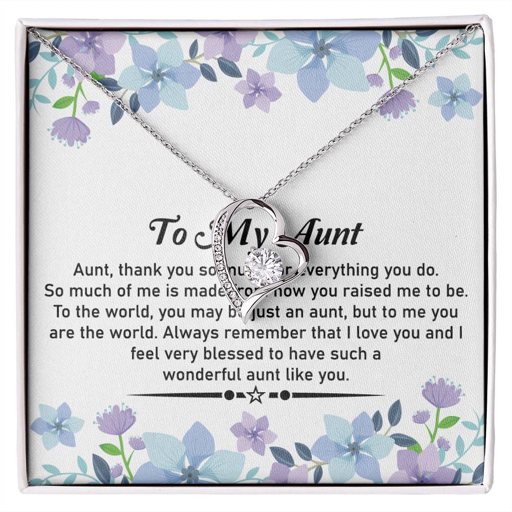 To My Special Aunt Appreciative Necklace and Flower Bouquet Gift Set - SOUVMOUR