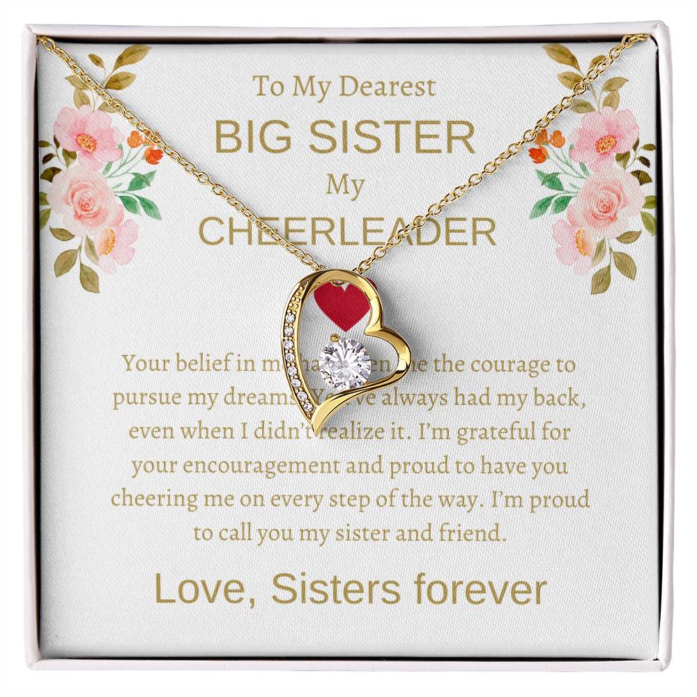 To My Dearest Big Sister – Forever Love Necklace & Flower Bouquet | A Precious Gift of Love and Gratitude