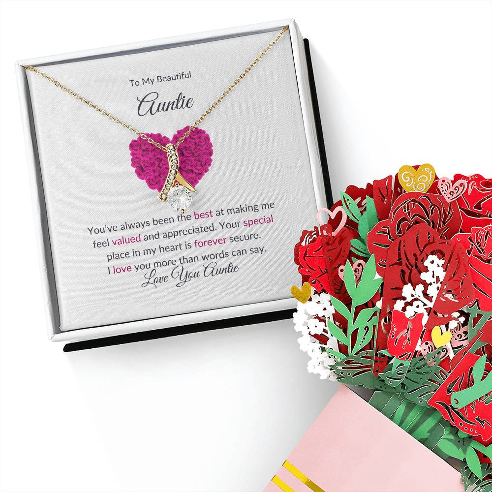 Charming Alluring Beauty Necklace and Flower Bouquet Bundle | Thoughtful Gift for Aunt - SOUVMOUR