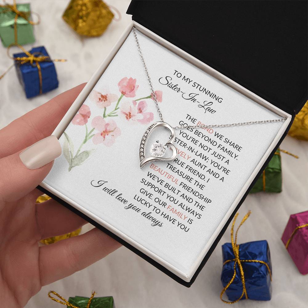 To My Stunning Sister-in-law | Elegant Sister-in-Law Necklace Gift | Sister-in-Law Pendant