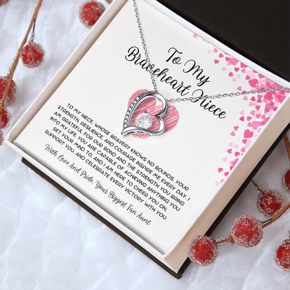 To My Braveheart Niece - From Aunt to Niece Forever Love Necklace - SOUVMOUR
