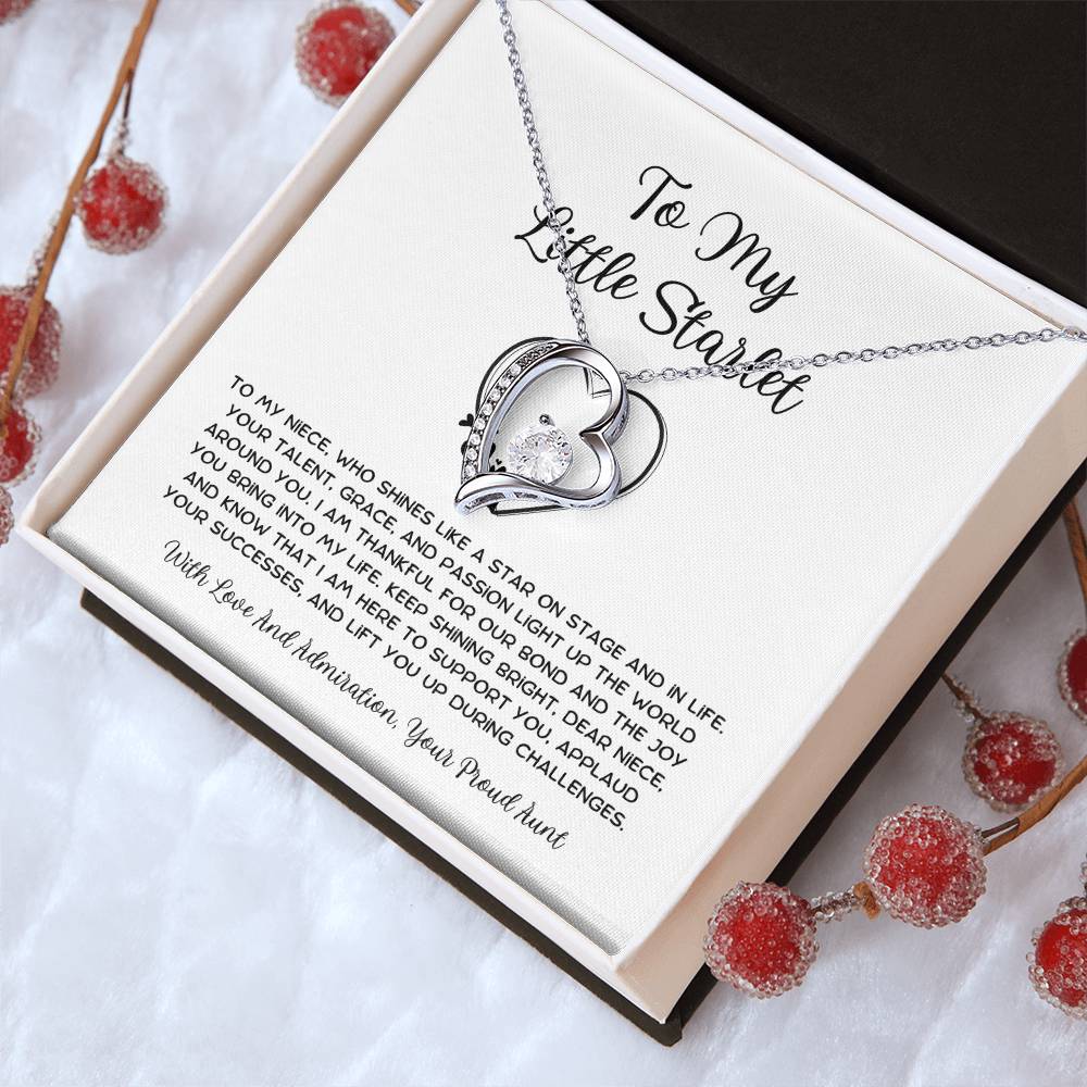 To My Little Starlet - From Aunt to Niece Forever Love Necklace - SOUVMOUR