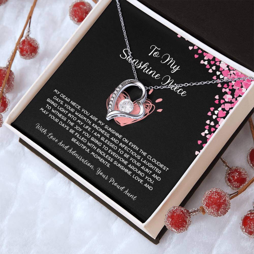 To My Sunshine Niece - From Aunt to Niece Forever Love Necklace - SOUVMOUR