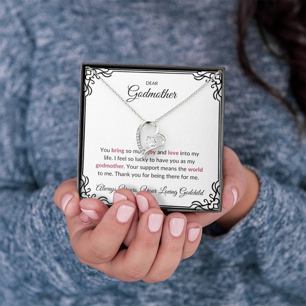 To My Wonderful Godmother, Forever Love Pendant | Godmother Necklace (Necklace Only)