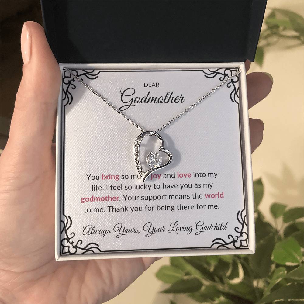 To My Wonderful Godmother, Forever Love Pendant | Godmother Necklace (Necklace Only)