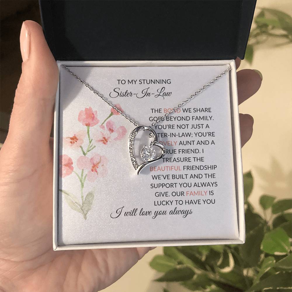 To My Stunning Sister-in-law | Elegant Sister-in-Law Necklace Gift | Sister-in-Law Pendant