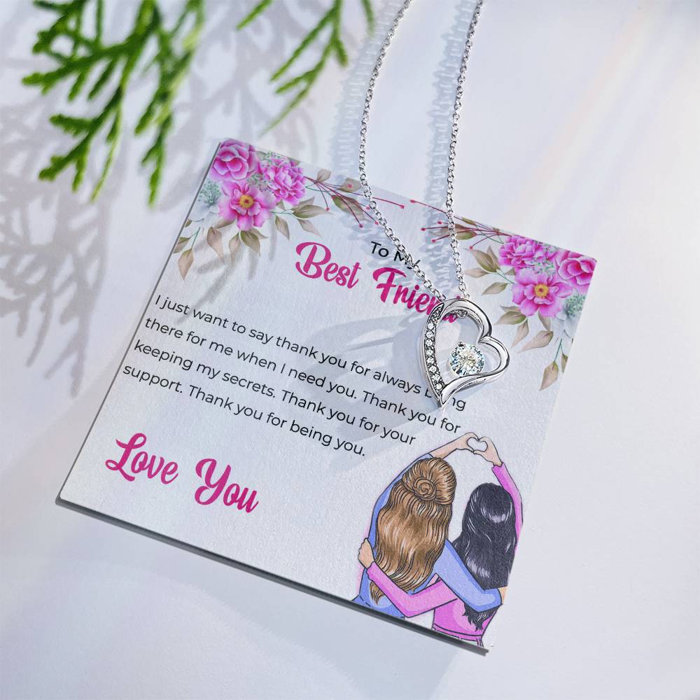 Best Friend Necklace Gift | To My Lifetime Best Friend - Forever Love Necklace | Gift for Best Friend