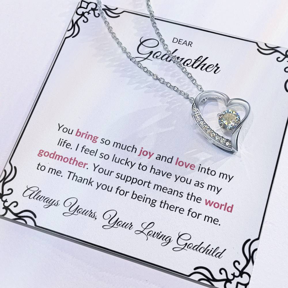 To My Wonderful Godmother, Forever Love Pendant | Godmother Necklace (Necklace Only)