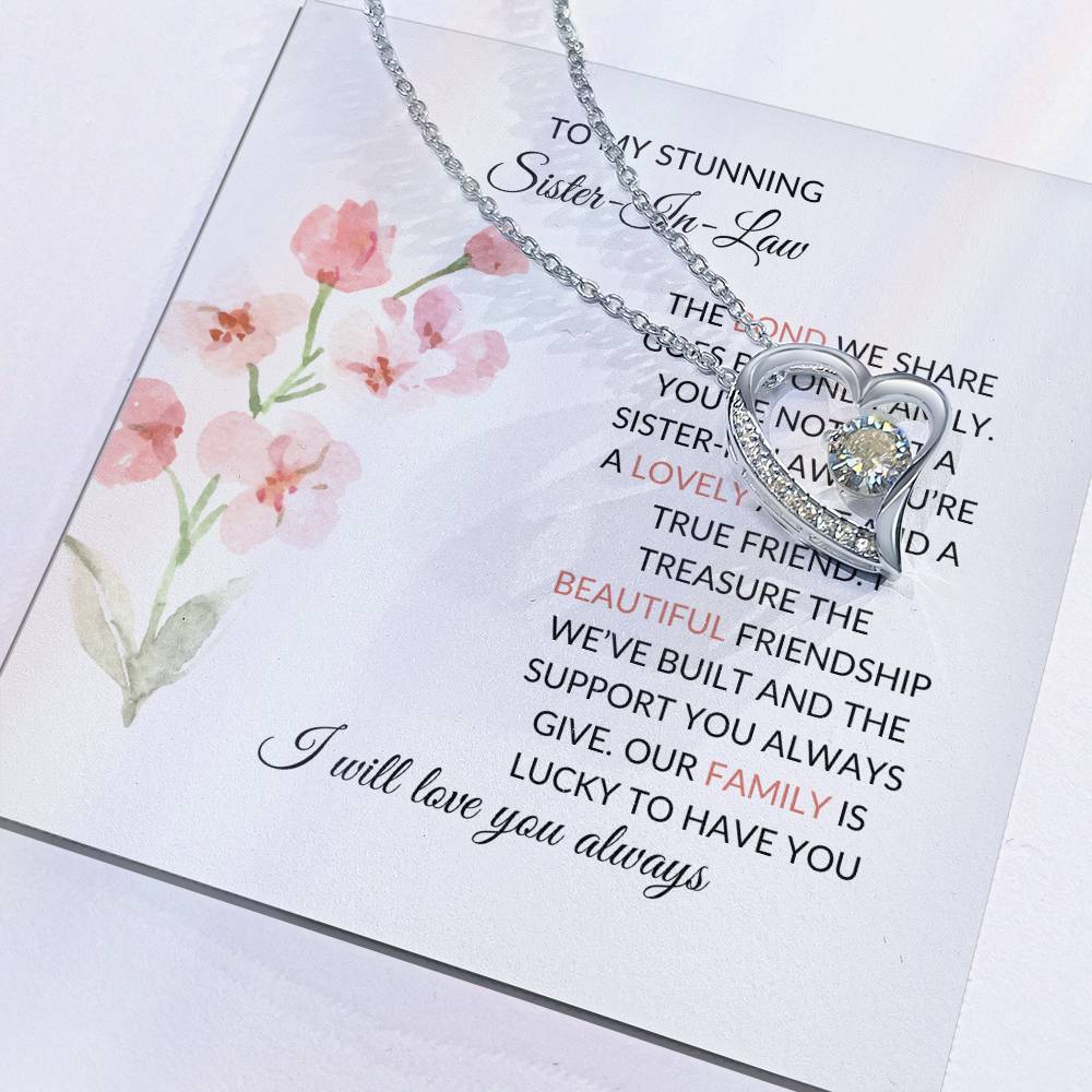 To My Stunning Sister-in-law | Elegant Sister-in-Law Necklace Gift | Sister-in-Law Pendant