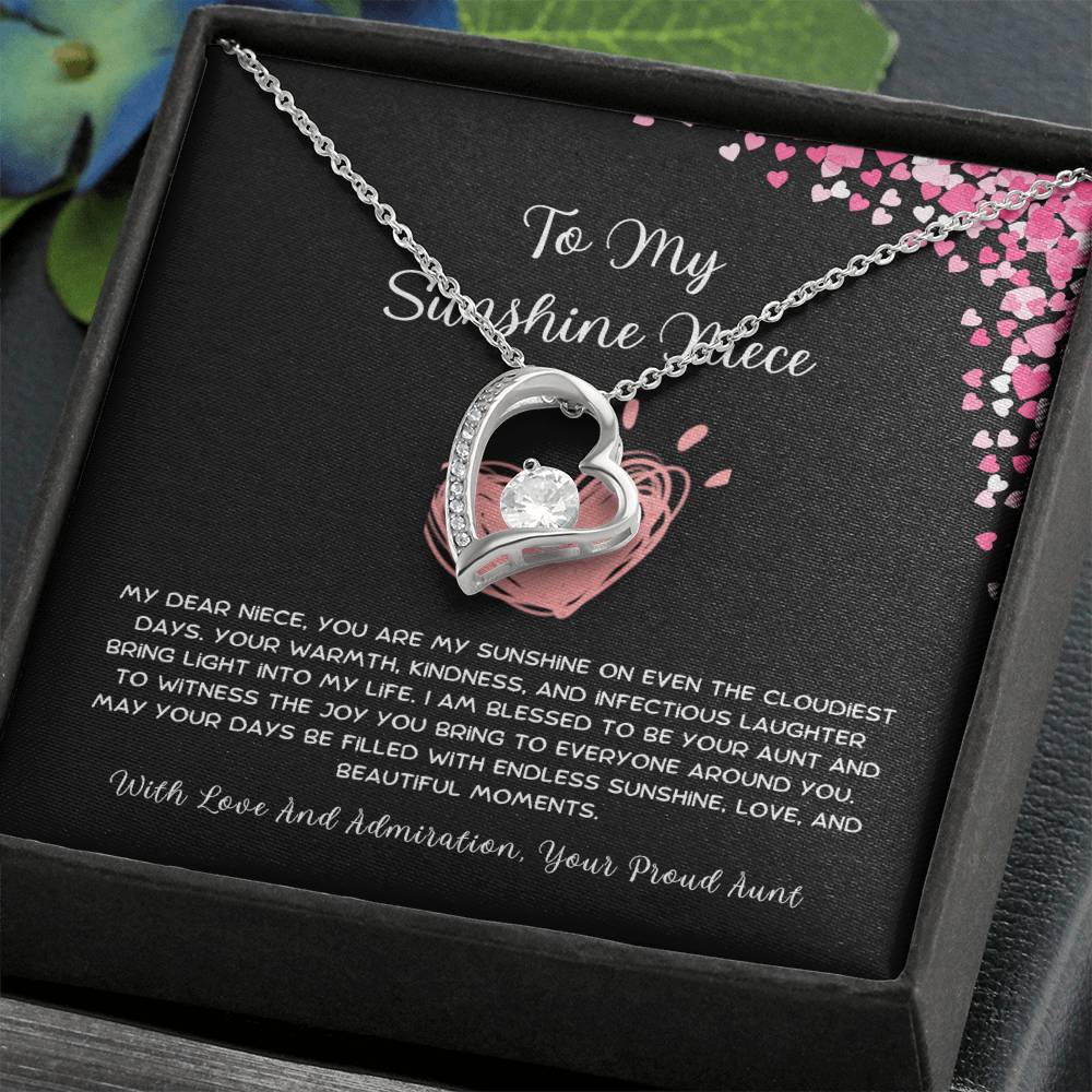 To My Sunshine Niece - From Aunt to Niece Forever Love Necklace - SOUVMOUR