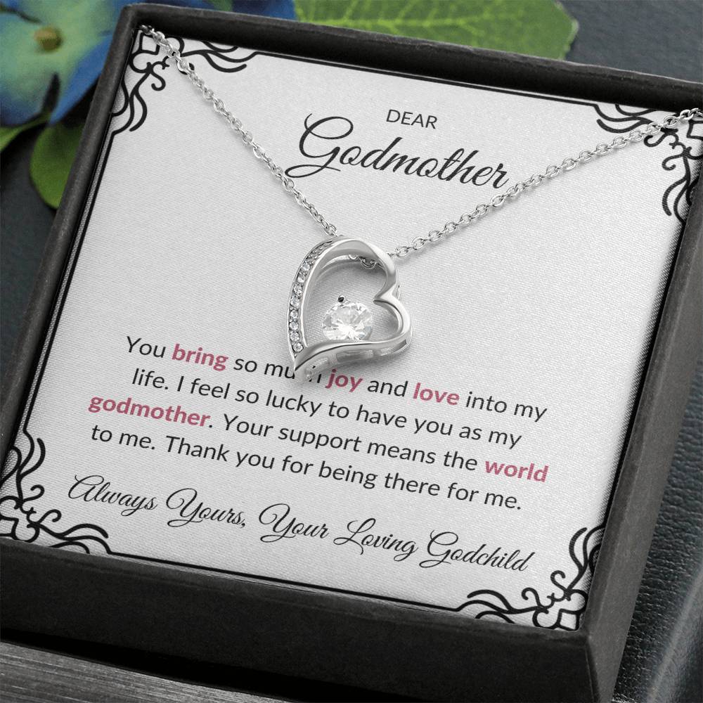 To My Wonderful Godmother, Forever Love Pendant | Godmother Necklace (Necklace Only)