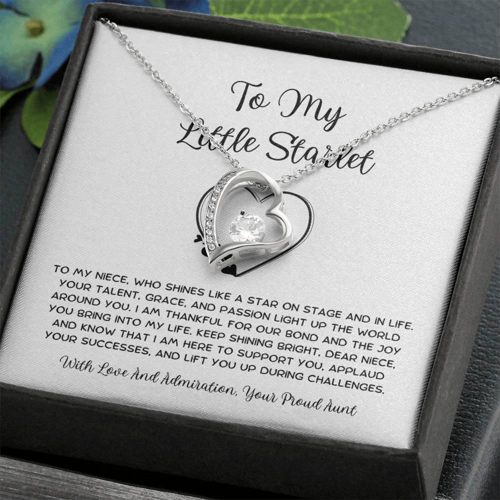 To My Little Starlet - From Aunt to Niece Forever Love Necklace - SOUVMOUR