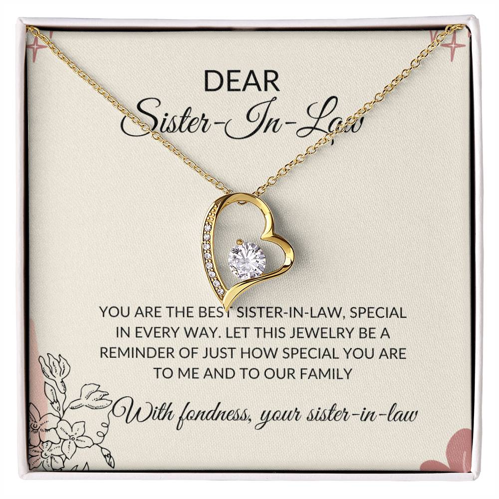 To My Dear Sister-in-law | Heartfelt Sister-in-Law Necklace | Sister-in-Law Jewelry Gift