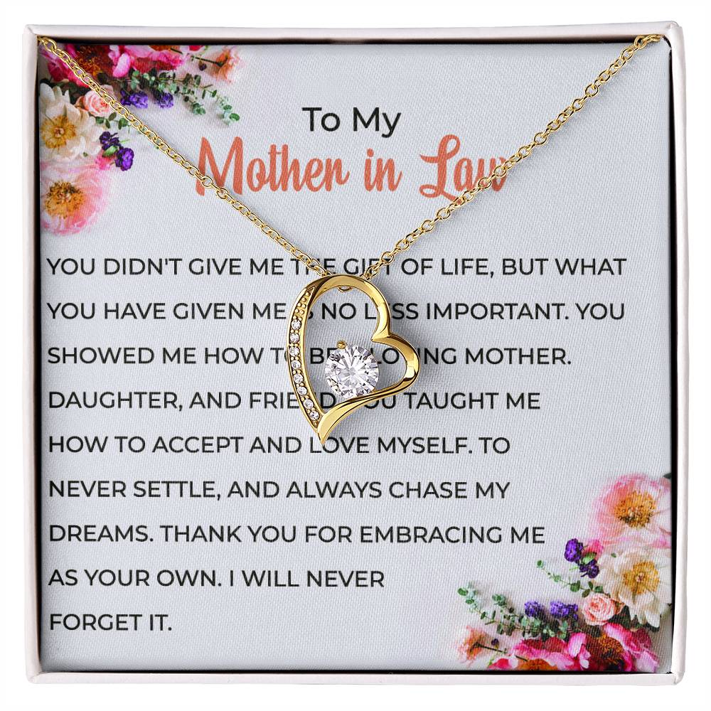 To My Cherished Mother-in-law | Forever Love Necklace | Mother-in-law Gift | Necklace Only