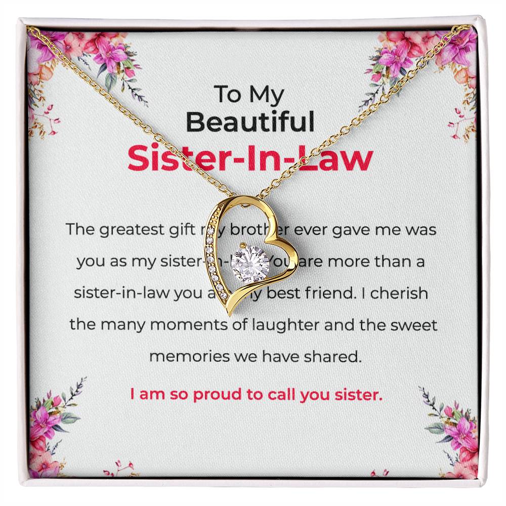 To My Beautiful Sister-in-law Necklace | | Sister-in-Law Necklace