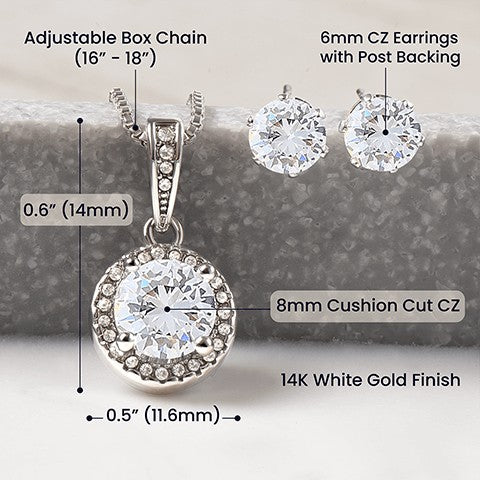 Girlfriend Jewelry Set | Eternal Hope Necklace and Earrings for Her - SOUVMOUR