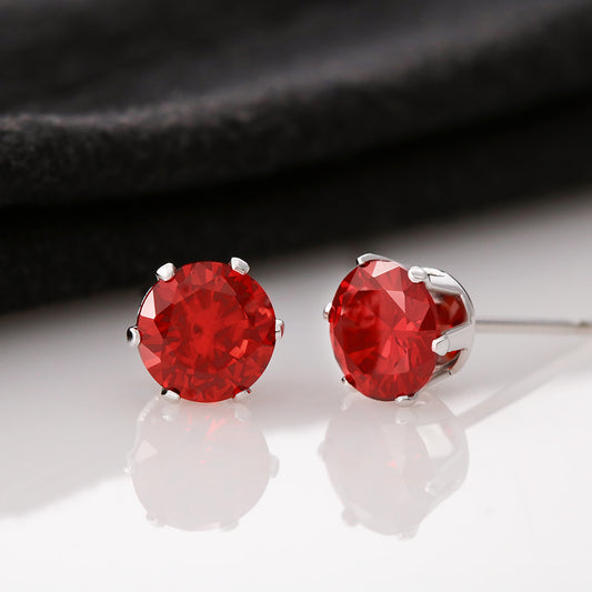 Red Cubic Zirconia Earrings - SOUVMOUR