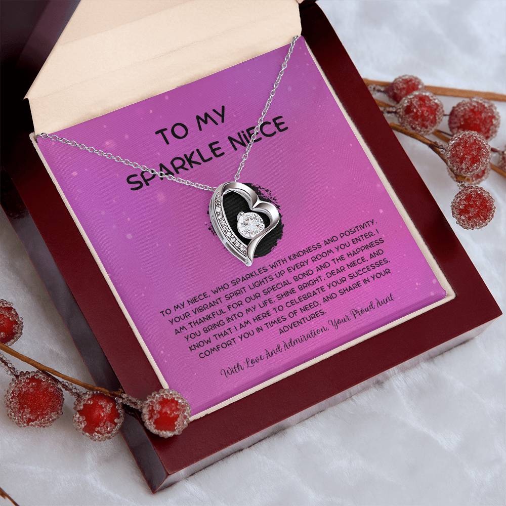 To My Sparkle Niece - From Aunt to Niece Forever Love Necklace - SOUVMOUR