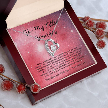 To My Little Wonder - From Aunt to Niece Forever Love Necklace - SOUVMOUR
