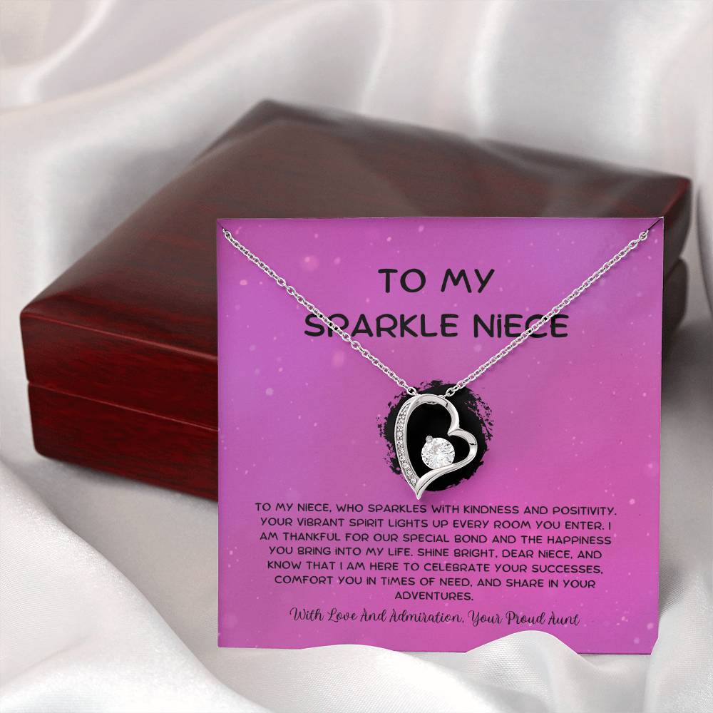 To My Sparkle Niece - From Aunt to Niece Forever Love Necklace - SOUVMOUR