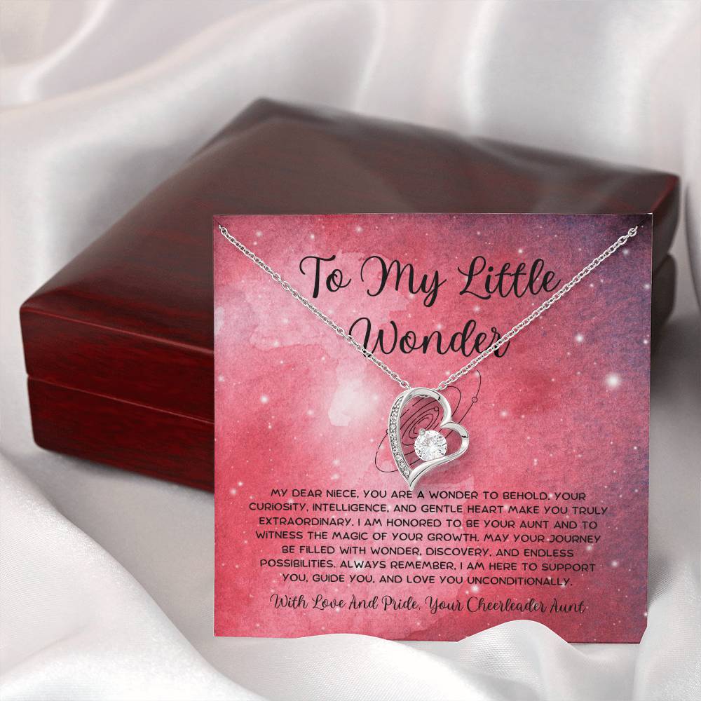 To My Little Wonder - From Aunt to Niece Forever Love Necklace - SOUVMOUR