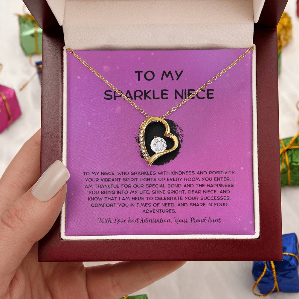 To My Sparkle Niece - From Aunt to Niece Forever Love Necklace - SOUVMOUR